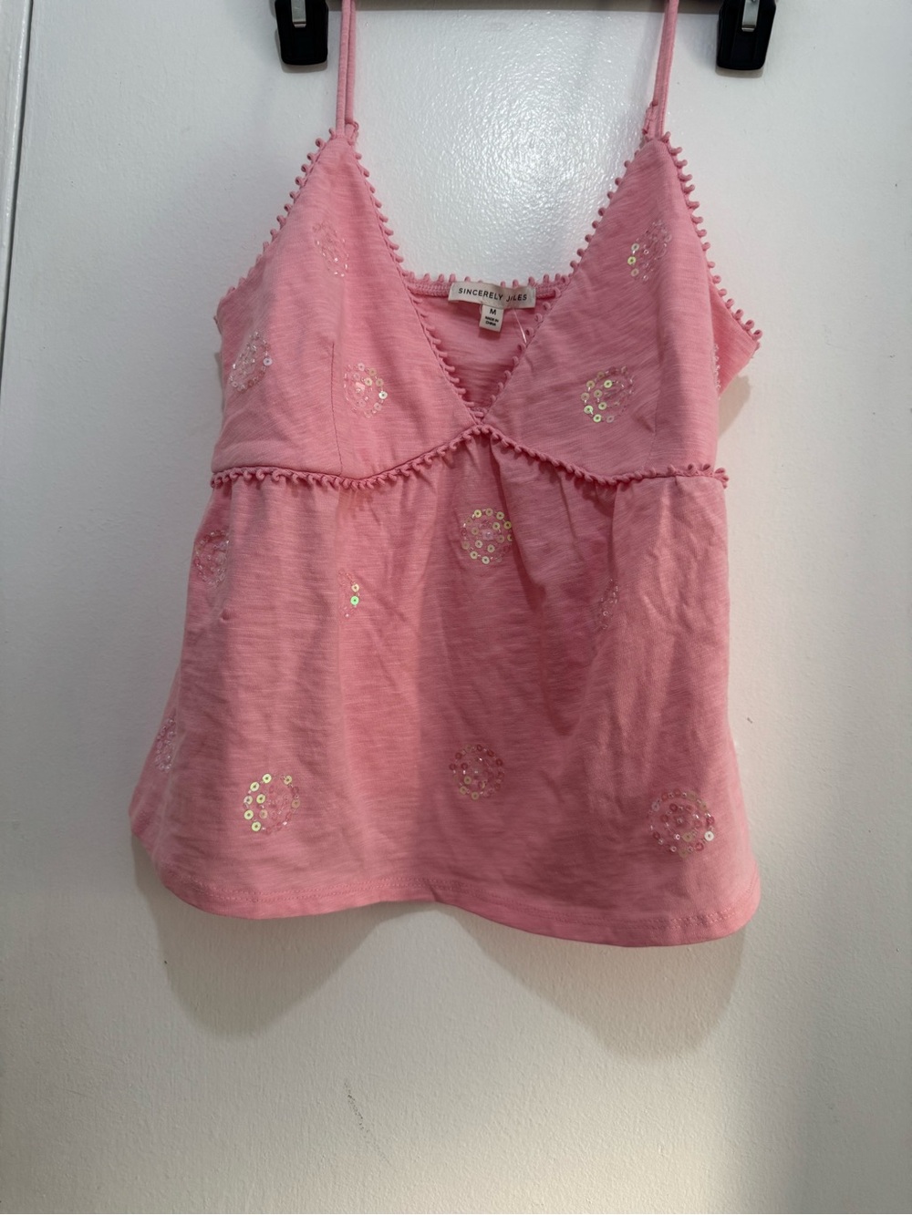 Sincerely Jules women’s pink top with sequins size M